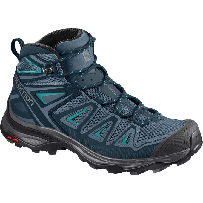 SALOMON X ULTRA MID 3 AERO W Philippines - Women's Hiking Shoes - Navy/Black | 986174-HPT